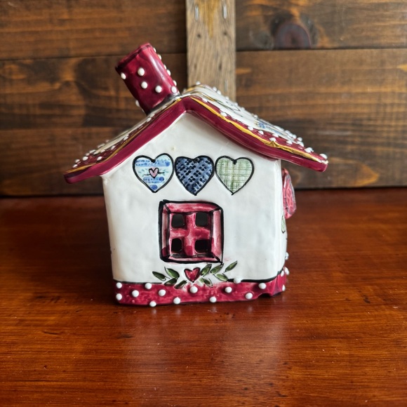 Blue Sky Heather Goldminc Ceramic House & Base Authentic Vintage Valentine's - Picture 3 of 8